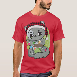 Camiseta Cat Warabi Mochi Drink Anime Kawaii White Christma