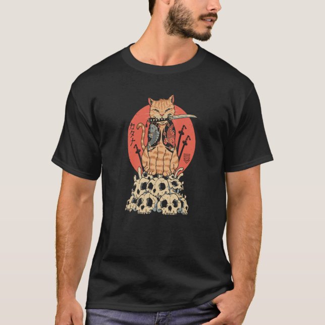 Camiseta Cat Warrior Skulls (Frente)