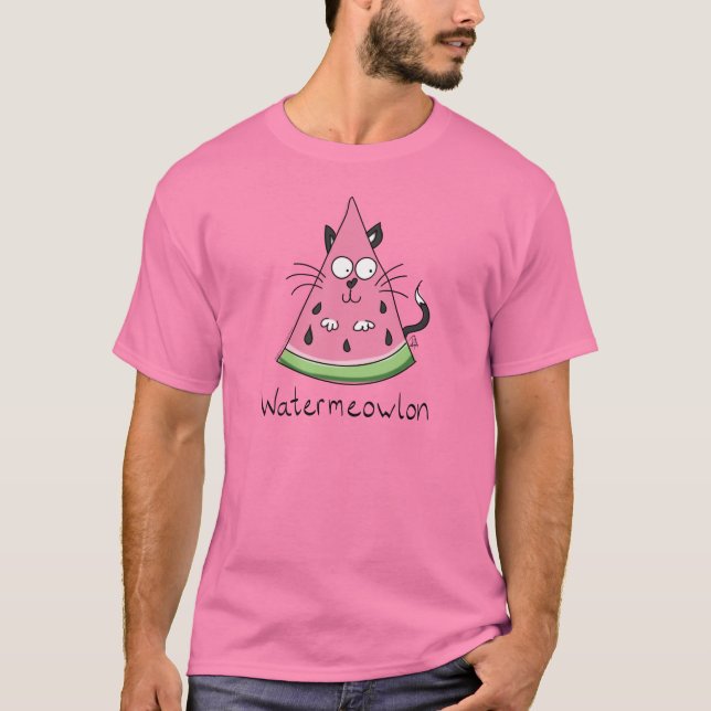 Camiseta Cat Watermelon Kids Engraçado (Frente)