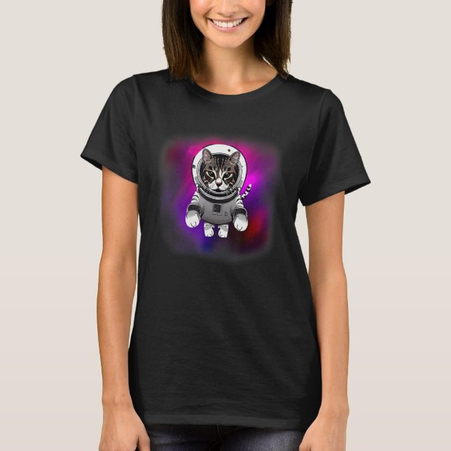 Camiseta Cat Wearing Astronaut Suit Flying in The Space  Ca (Frente)