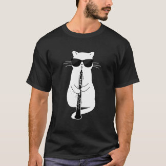 Camiseta Cat Wearing Sunglasses Playing Oboe