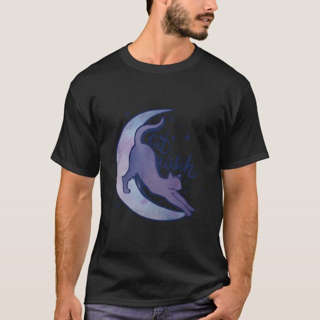 Camiseta Cat Witch Moon Kitty Cats Purple Moonchild (Frente)