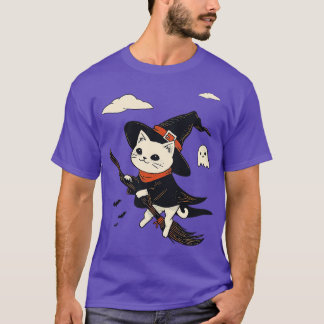Camiseta Cat Witch Spooky Ghost