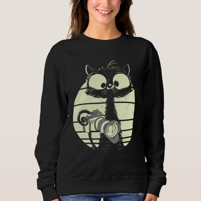 Camiseta Cat With Camera Photographer Cat Cute Photographer (Frente)