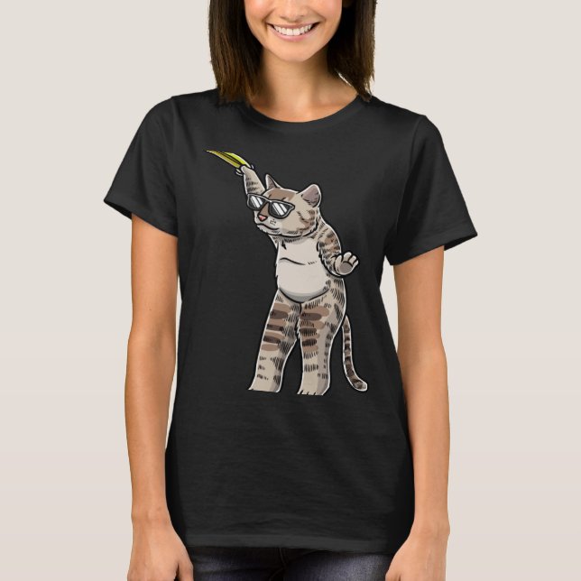Camiseta Cat With Frisbee Disc Frisbee Player Thrower Disc  (Frente)