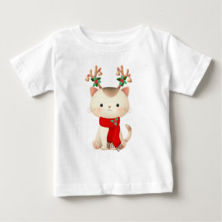 Camiseta Cat with Reindeer Antlers