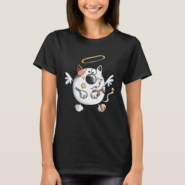 Camiseta Cat With Wings As An Angel For Cat (Frente)