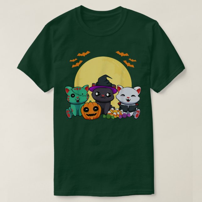 Camiseta Cat Witold Zombie Vampiro Preguiçoso Figurino de H (Frente do Design)