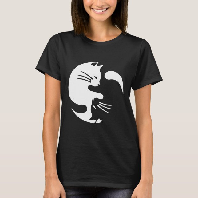 Camiseta Cat Yin Yang Peace Loving Interconnected Gift Idea (Frente)