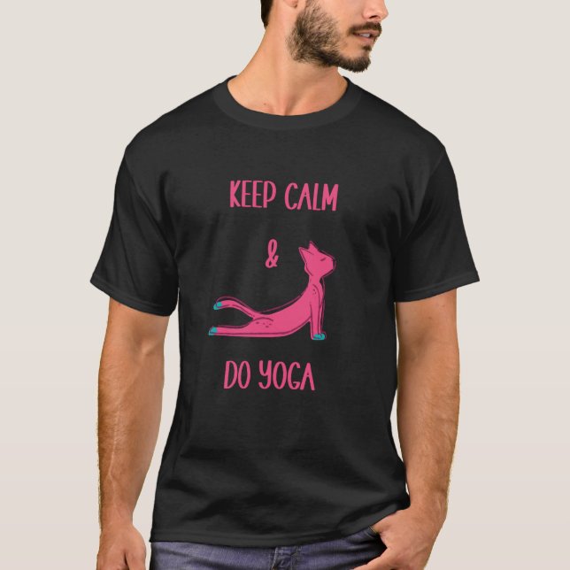 Camiseta Cat Yoga Animals Workout Calm (Frente)