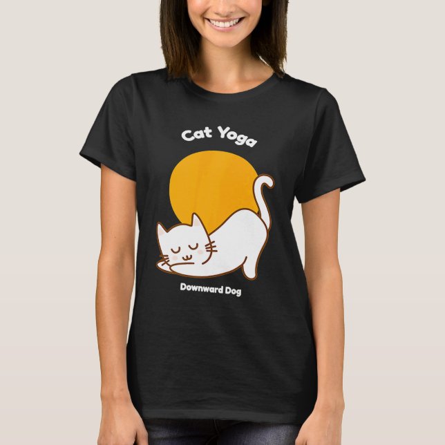 Camiseta Cat Yoga Downward Dog Kitty Humour  Kitten Workout (Frente)