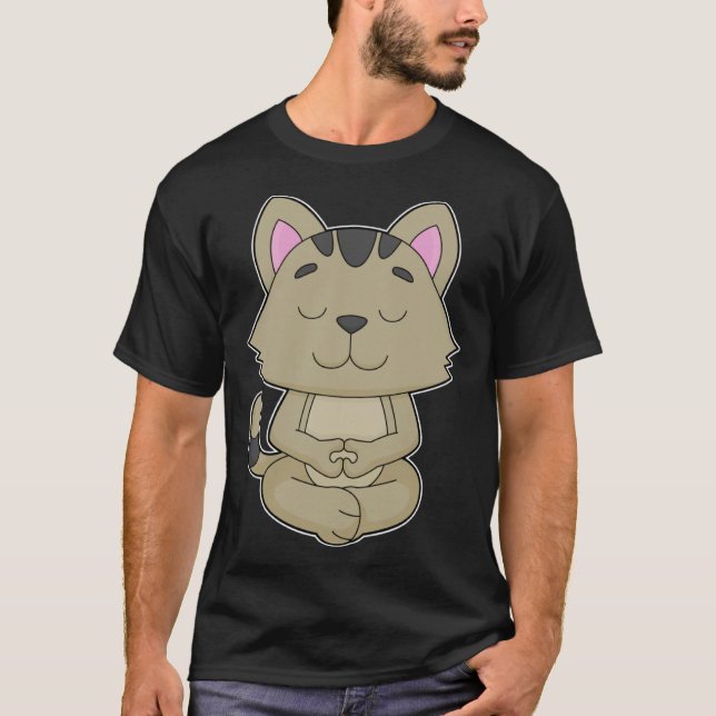 Camiseta Cat Yoga Fitness Meditation (Frente)
