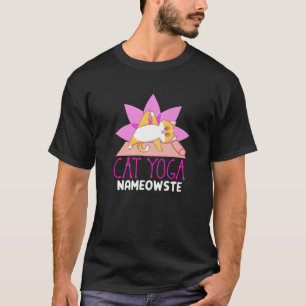 Camiseta Cat Yoga Nameowste Namaste Funny Yoga Meditação Y