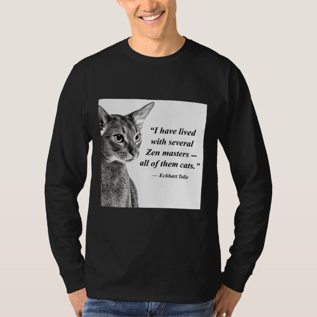 Camiseta Cat Zen Master Eckhart Tolle (Frente)