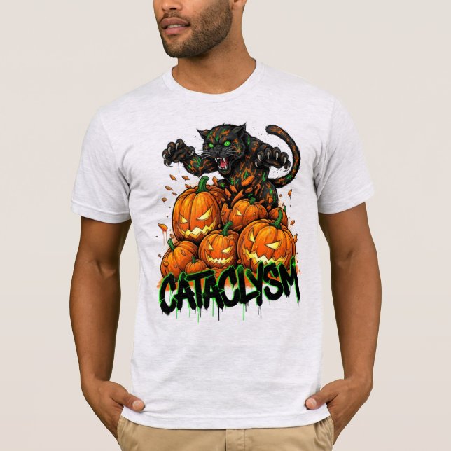 Camiseta Cataclismo negro de Jack-o-Lanterna (Frente)