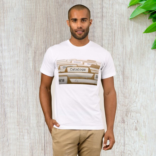 Camiseta Catálogos de Pastas de Arquivo Vintage Organização (Criador carregado)