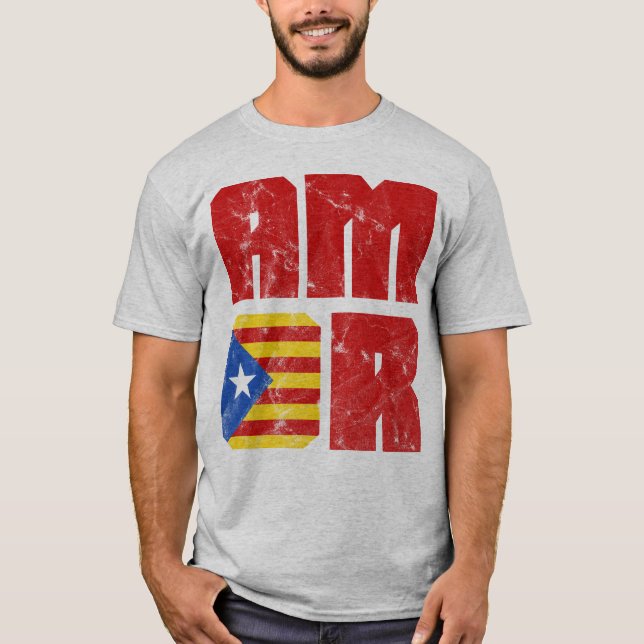 Camiseta Catalonia Amor, Amor, Independência Catalã (Frente)