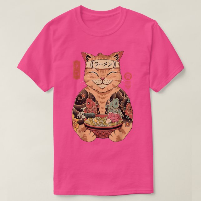 Camiseta Catana - Gato bonito, inspirado em japonês (Frente do Design)