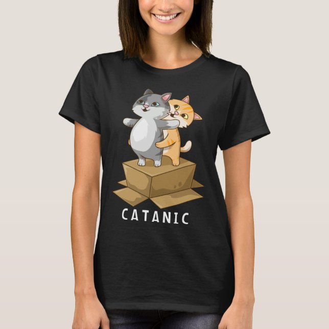 Camiseta CATANIC  Cat Kitten  Parody Cruise Ship Vacation (Frente)