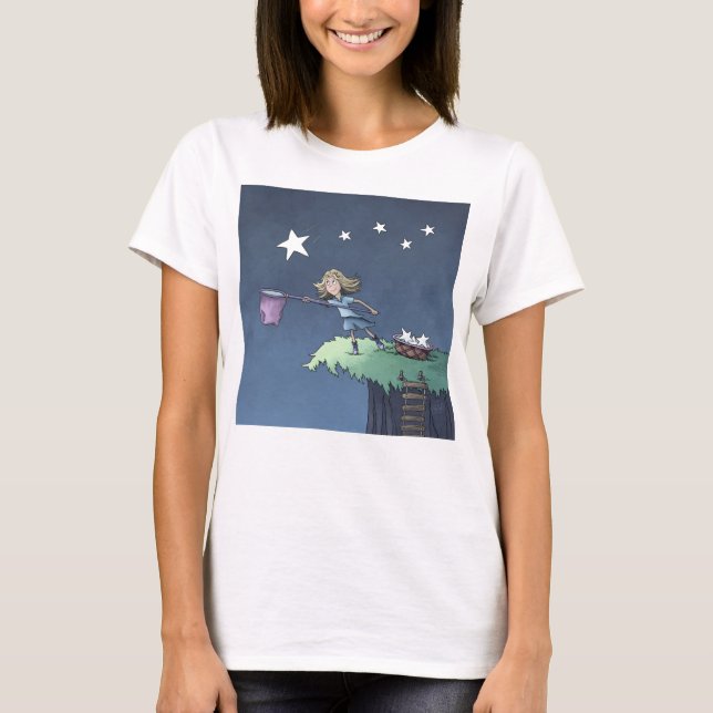 Camiseta Catar uma estrela chamadora - Coletar Desejos e Ca (Frente)
