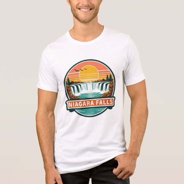 Camiseta cataratas do niágara canadá design retrô (Frente)