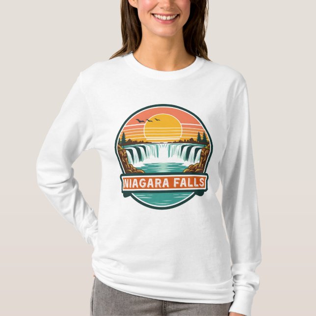 Camiseta cataratas do niágara canadá design retrô (Frente)