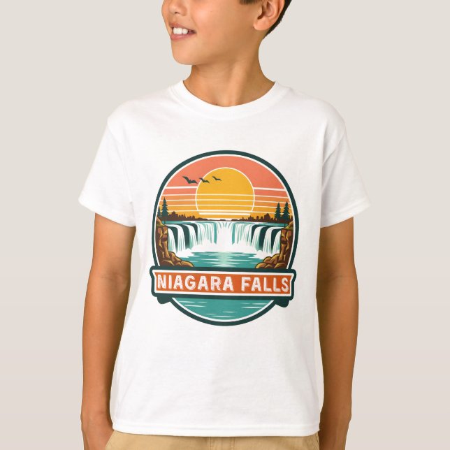 Camiseta cataratas do niágara canadá design retrô (Frente)