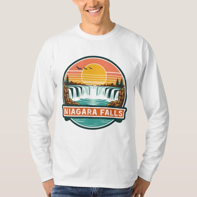 Camiseta cataratas do niágara canadá design retrô (Frente)