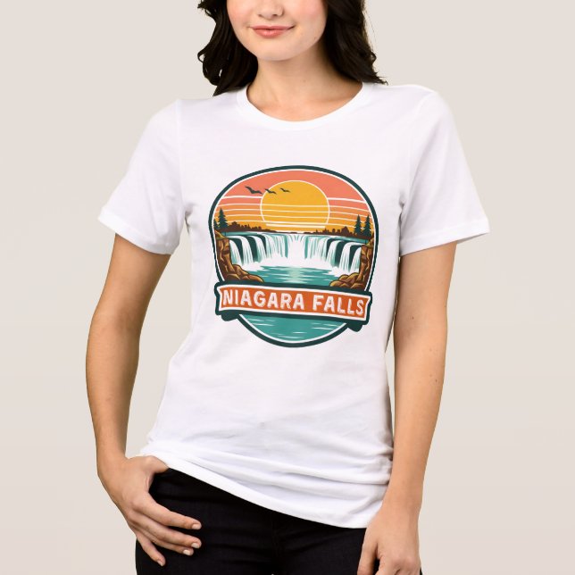 Camiseta cataratas do niágara canadá design retrô (Frente)