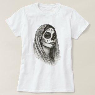 Camiseta Catarina mexicana com o Dia do Véu dos Mortos