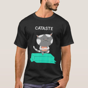 Camiseta Cataste Yoga Cat Lover Funny Relaxe Meditação Nama