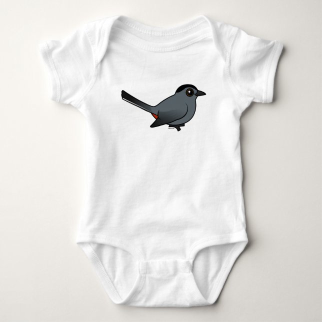 Camiseta Catbird cinzento de Birdorable (Frente)