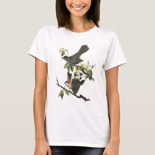 Camiseta Catbird cinzento por Audubon (Frente)