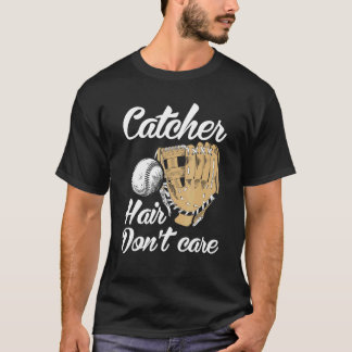 Camiseta Catcher Cabelo Não Liga Piada Softbol Esportes Nov