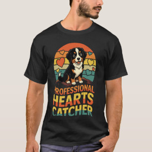 Camiseta Catcher Corações Profissionais Bernese Mountain Do