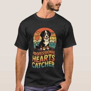 Camiseta Catcher Corações Profissionais Bernese Mountain Do