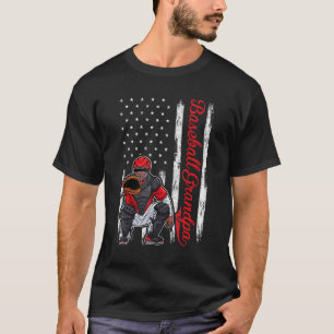 Camiseta Catcher de beisebol  homens beisebol Avô Bandeira 