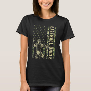 Camiseta Catcher de beisebol Homens Camo Bandeira dos EUA