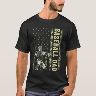 Camiseta Catcher de Beisebol Homens Camuflagem Bandeira Am