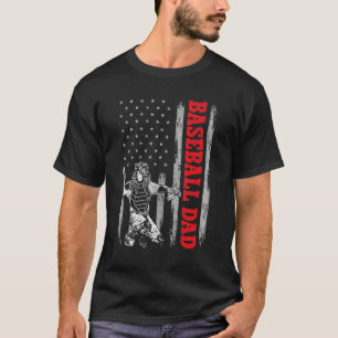 Camiseta Catcher de Beisebol Para Homens Bandeira Americana