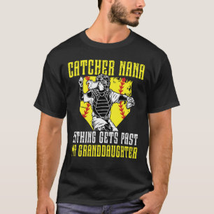 Camiseta Catcher de Softbol Nana Orgulhosa Nana de Um Gato 