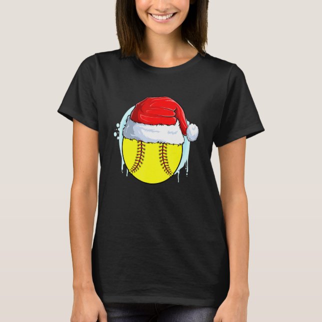 Camiseta Catcher Pitcher Meninas Natal Bola de Softball San (Frente)