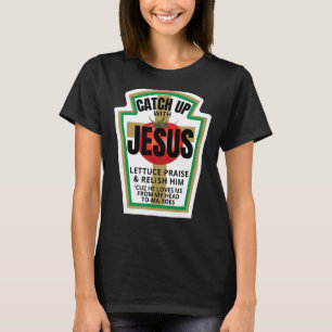 Camiseta Catchup com Jesus Ketchup Apanha Cristão Engraçado