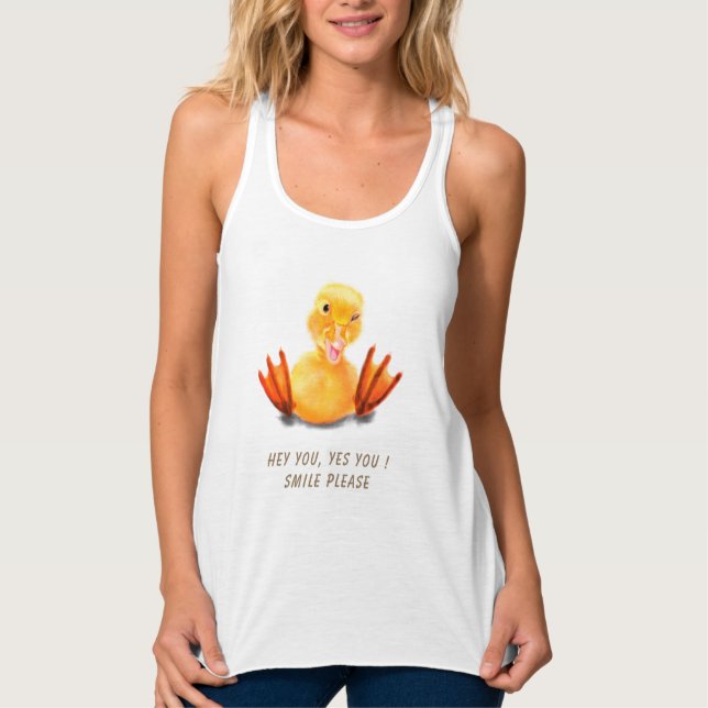 Camiseta Catchy Text com Pato Feliz (Frente)