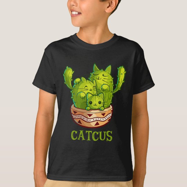 Camiseta Catcus Cute Cat E Cactus Mexicanos Cactus Cinco De (Frente)
