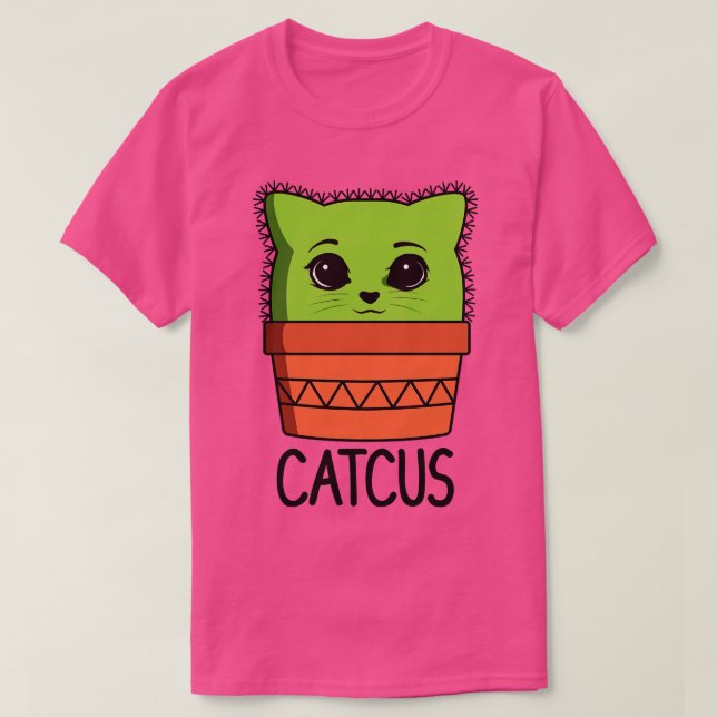 Camiseta Catcus Funny Cactus Cat Pun para Gatos (Frente do Design)