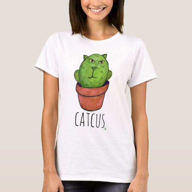 Camiseta Catcus Funny Pet Cactus Cartoon (Frente)
