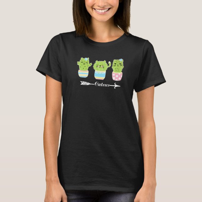 Camiseta Catcus Women Mens Cactus Cat Plant Catus (Frente)