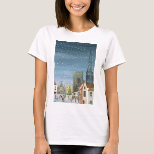 Camiseta Catedral de Chichester uma cena da neve