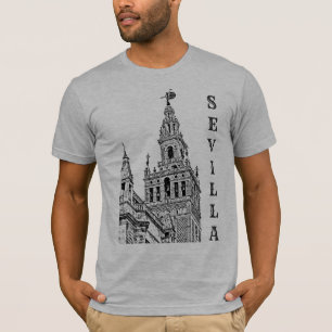 Camiseta Catedral de Giralda Sevilha. Andaluzia, Espanha. T